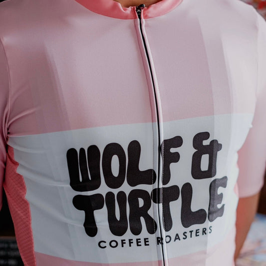 “Classic Pink” cycling jersey - Wolf & Turtle Coffee